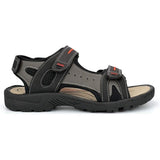 PDQ Mens Triple Touch Fastening Sports Sandal M993A Black/Grey