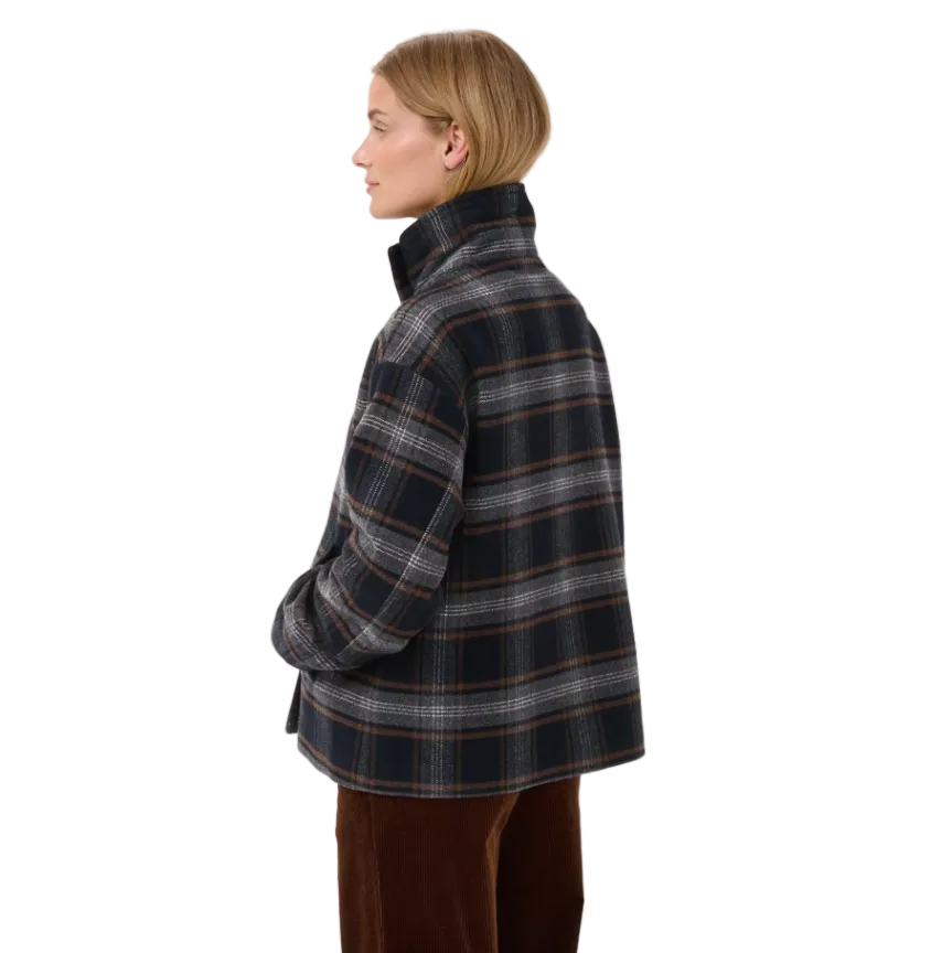 Part Two Womens Coat Celly Dark Navy Check