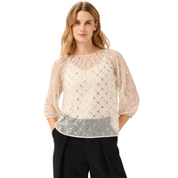 Part Two Grey Sequin Blouse Grey Metallic
