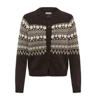 Part Two Womens Cardigan Charmaine Mole/Whitcap Jaquard/Brown