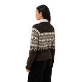 Part Two Womens Cardigan Charmaine Mole/Whitcap Jaquard/Brown