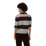 Part Two Womens Pullover Charlott Mole/Grey Melange Stripe/Brown