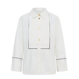 Part Two Womens Shirt Devrim PW White/Black Piping