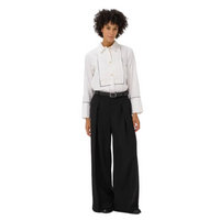 Part Two Womens Shirt Devrim PW White/Black Piping