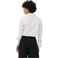 Part Two Womens Shirt Devrim PW White/Black Piping