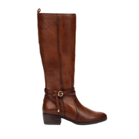 Pikolinos Daroca women's brown leather knee high boots with ankle strap
