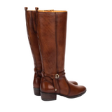 Pikolinos Daroca women's brown leather knee high boots with ankle strap