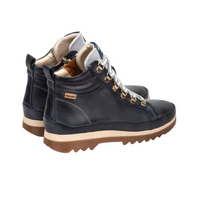 Pikolinos Vigo women's navy leather lace-up ankle boots