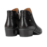 Pikolinos Daroca women's black leather ankle boots with low block heel