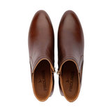 Pikolinos Daroca women's brown leather ankle boots with low block heel