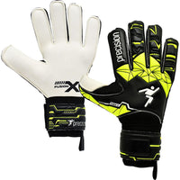 Precision kids' black and yellow mesh gloves with velcro