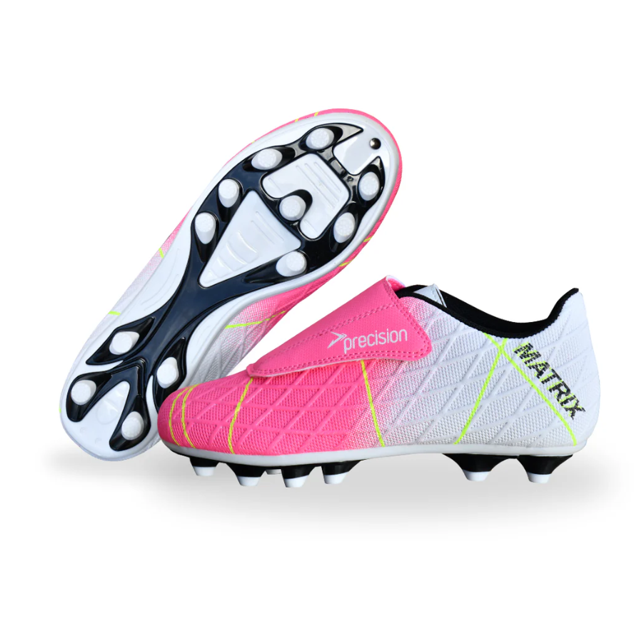Precision Junior Matrix Football Boot Fuchsia/White/Lime
