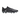 Black and silver football boot with studs, side view, synthetic upper, athletic footwear