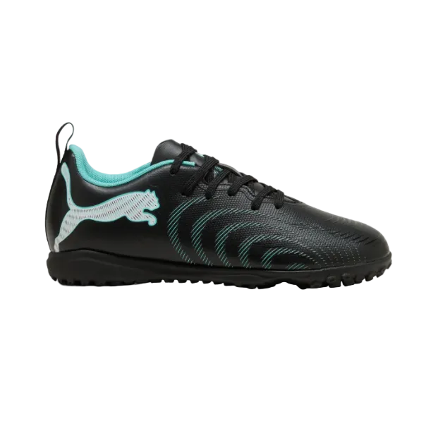 Puma Junior Football Boot Future 9 Play TT Black/Intense Mint/White