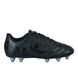 Canterbury kids' black and silver synthetic leather boot
