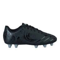 Canterbury kids' black and silver synthetic leather boot
