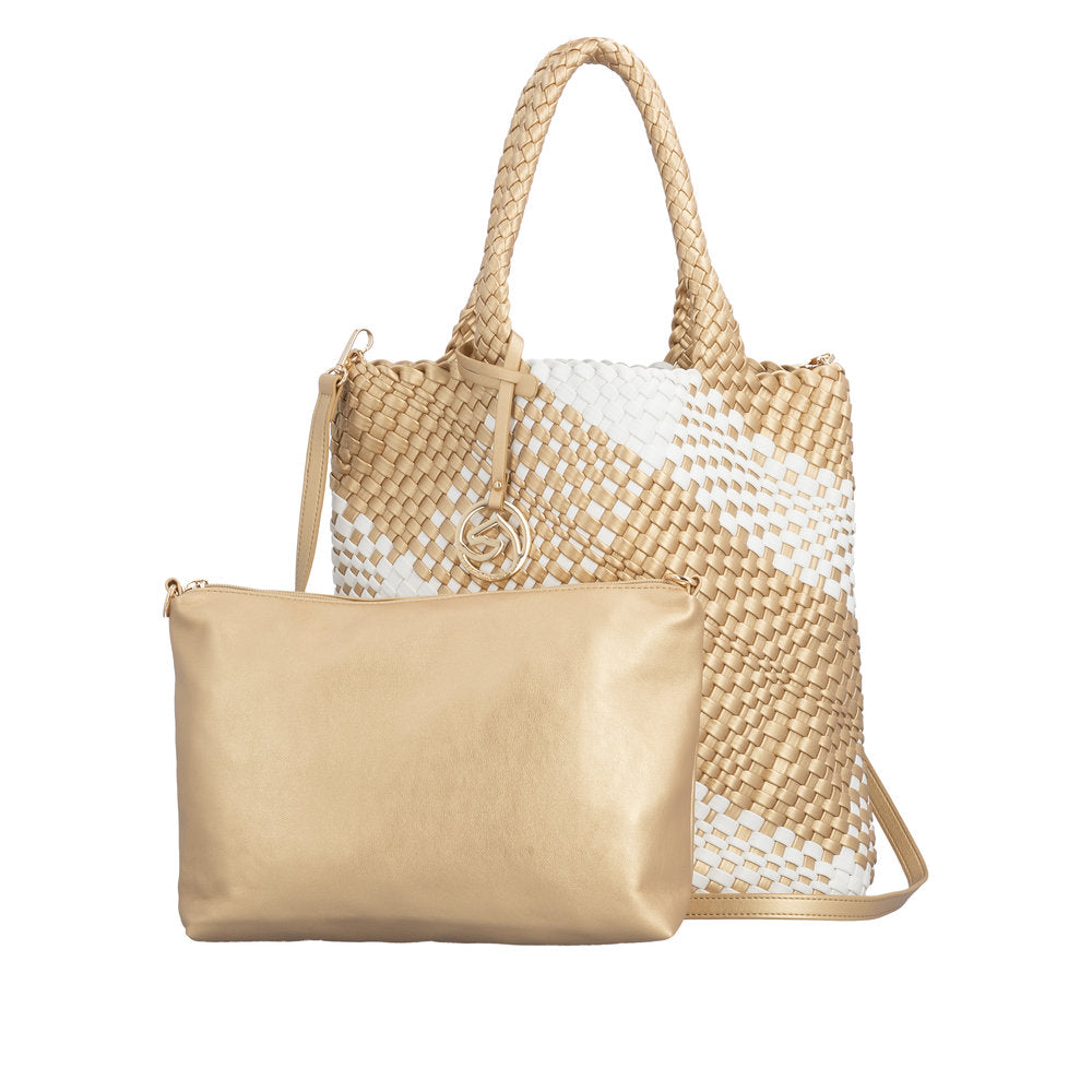 Remonte Womens Shopper Bag Gold/White