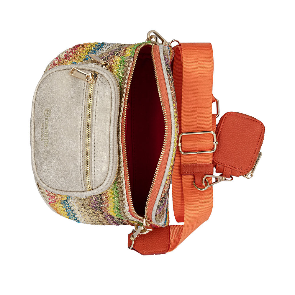 Remonte Womens Crossbody Bag Gold/Multi/Orange