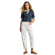 Red Button Womens Caitlina Sidepatch Jeans White