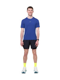 Ronhill Mens T-Shirt Tech S/S Dark Cobalt/Fluo Green