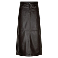 Red Button Womens Skirt Alina Faux Leather Espresso