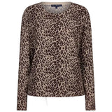 Red Button Womens Top Sweet Animal Print Burgundy