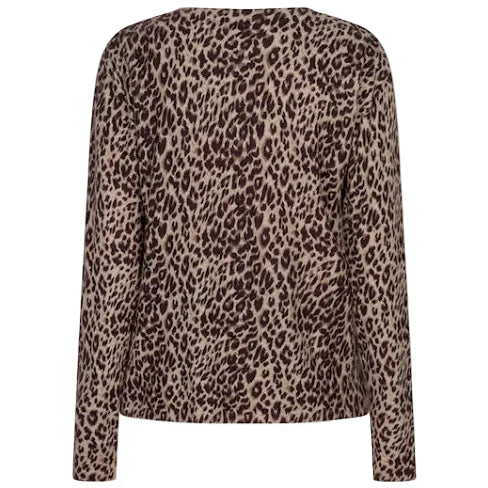 Red Button Womens Top Sweet Animal Print Burgundy