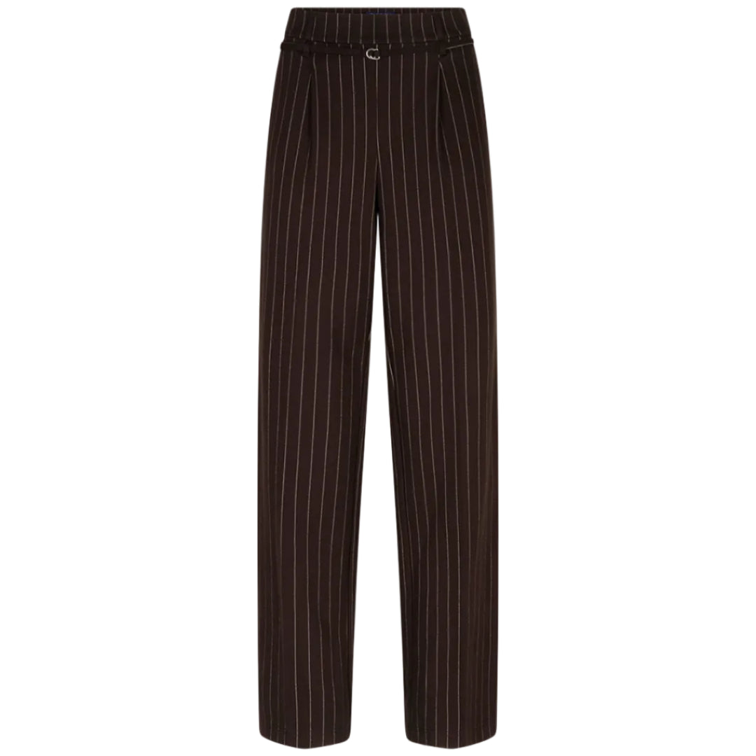 Red Button Womens Trousers Cleo Punta Pinstripe Espresso