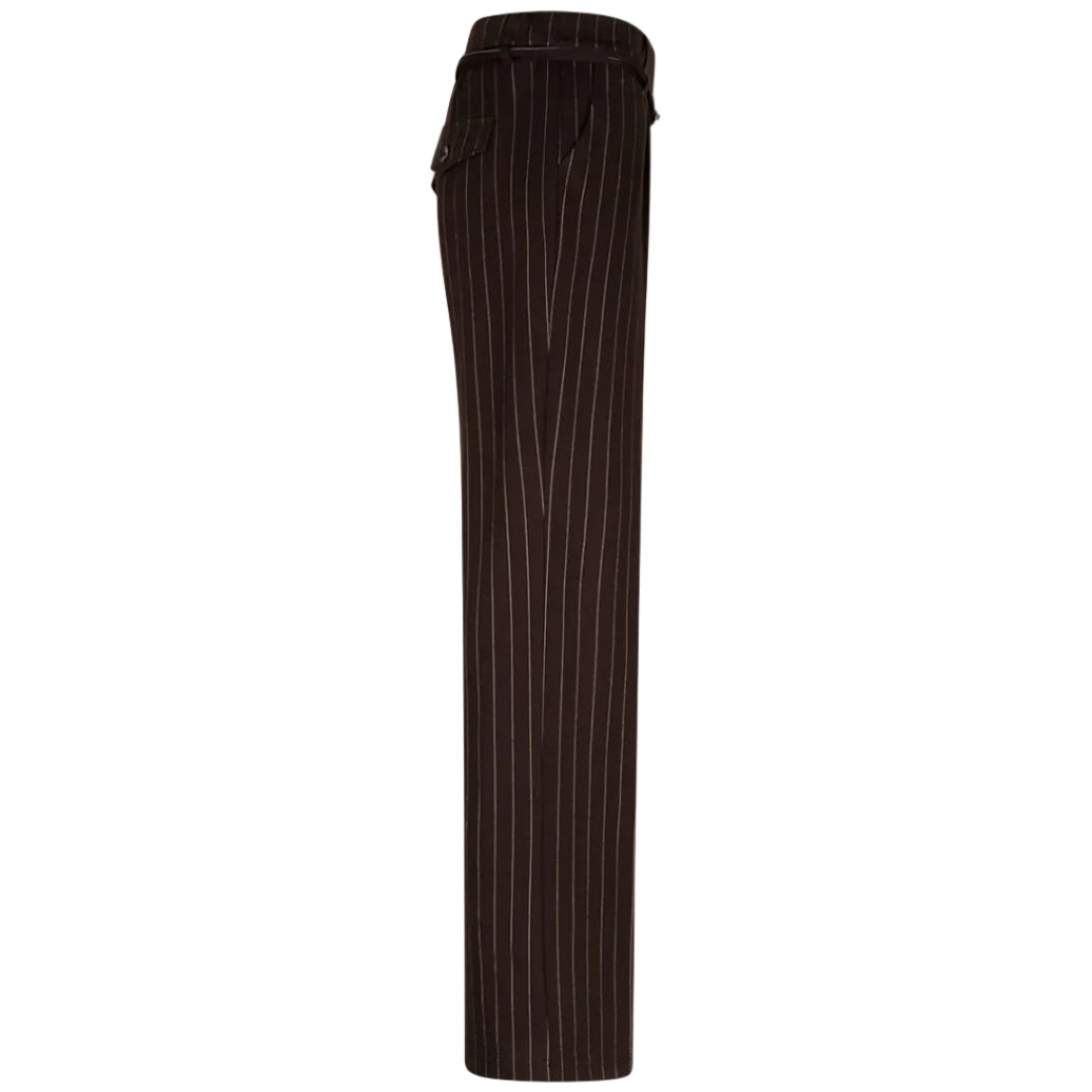 Red Button Womens Trousers Cleo Punta Pinstripe Espresso