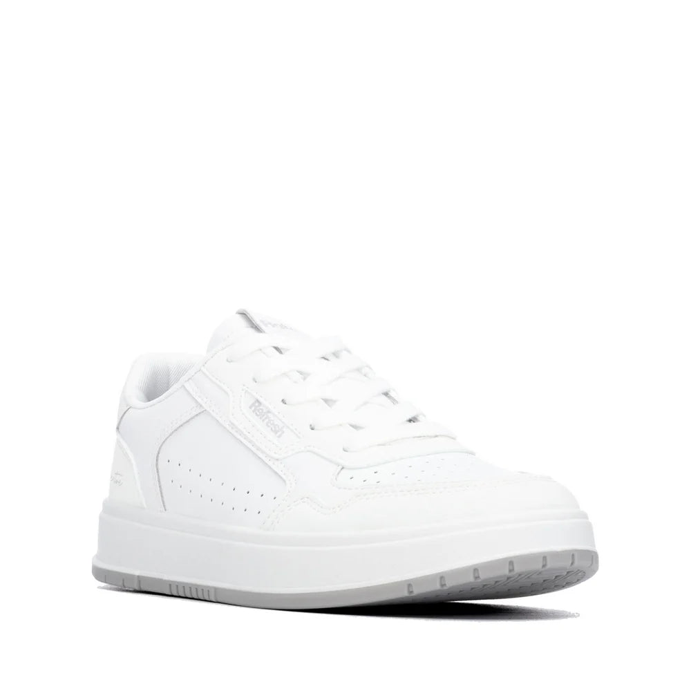 Refresh women's white perforated lace-up trainers