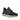 Navy and brown sneaker on a white background
