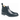 Black leather Chelsea boot with elastic side panels and pull tab on white background