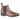 Men's brown leather Chelsea boot with elastic side panel and pull tab, side view