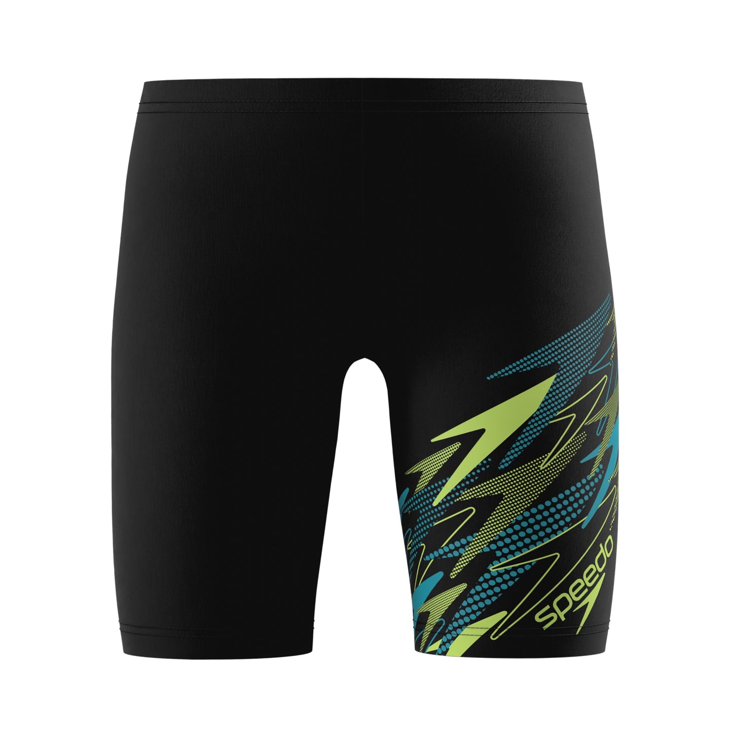 Speedo boys' black and green swim jammers