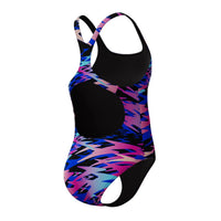 Speedo Girls Swimsuit Hyberboom Print Medalist Black/Pink