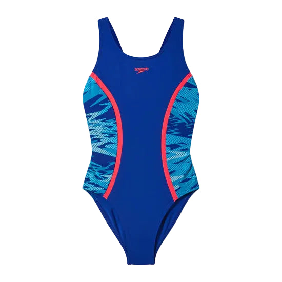 Speedo girls' navy and blue swimsuit
