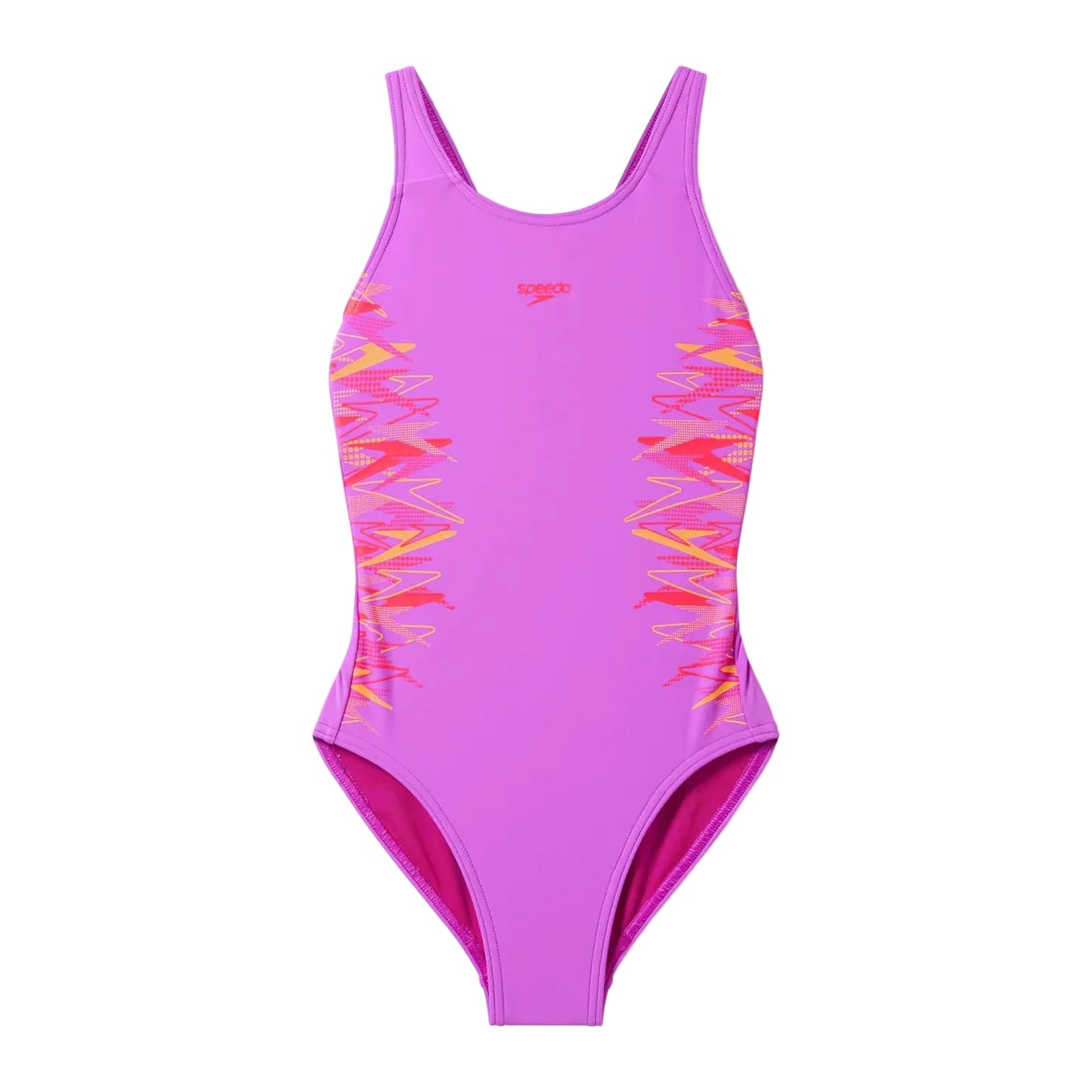 Speedo girls' purple and orange swimsuit