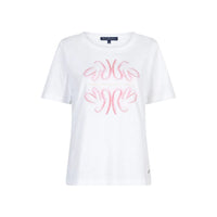 Red Button Womens Temmy Butterfly Tee White/Rosewood