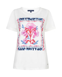 Red Button Womens Tee Temmy Multiflower Off White/Pink