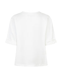 Red Button Womens Terry Sweater Chestprint Off White/Dark Blue