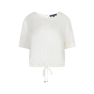 Red Button Womens Skyler Linen/Visco T-Shirt Off White