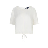 Red Button Womens Skyler Linen/Visco T-Shirt Off White