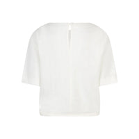 Red Button Womens Skyler Linen/Visco T-Shirt Off White