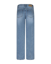 Red Button Womens Jeans Claudette Slanted Seam Light Blue