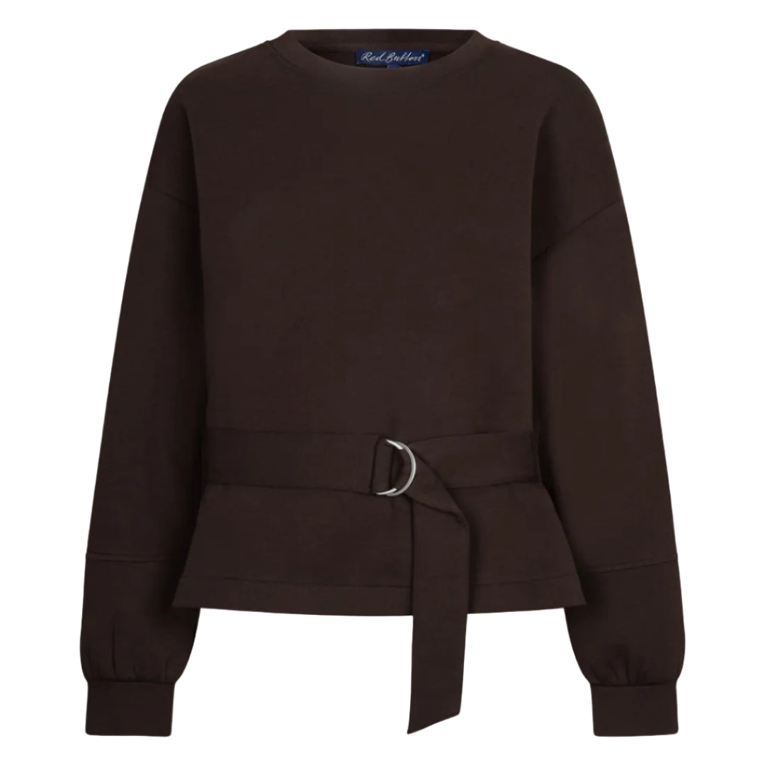 Red Button Womens Shakira Top and Belt Espresso