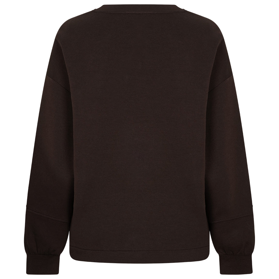 Red Button women's espresso brown top with matching fabric waist belt