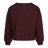 Red Button women's burgundy scuba top with round neck and dropped shoulders