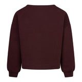 Red Button women's burgundy scuba top with round neck and dropped shoulders