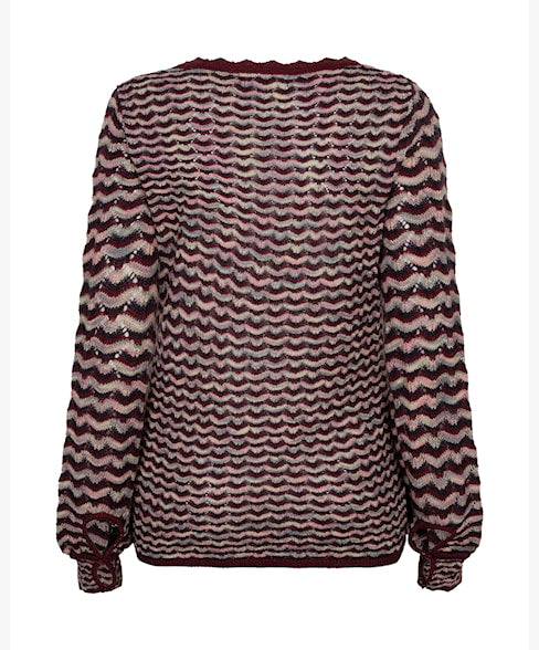 Red Button Jumper Fanny Boho Dark Berry