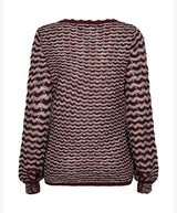 Red Button women's dark berry wave-patterned knitted jumper with round neck